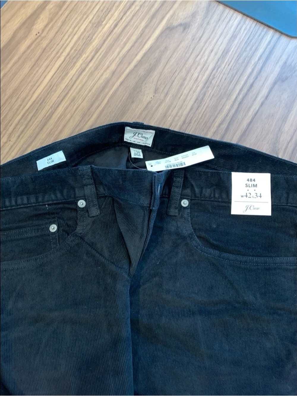 J. Crew 484 Slim Men's Corduroy Jeans in Black
